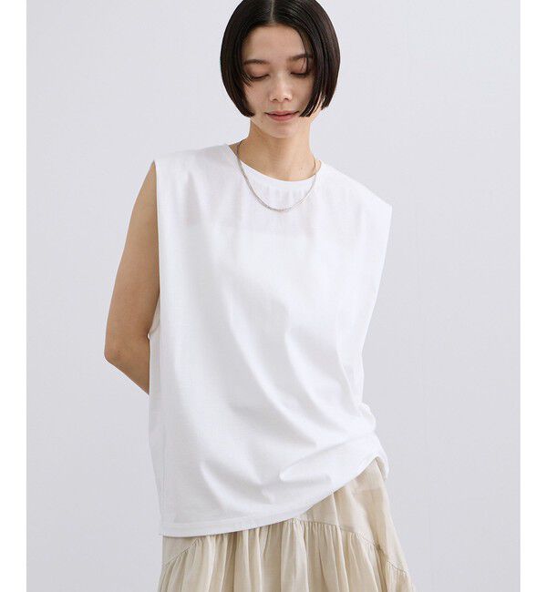 SALON adam et rope'「プリマベールショルダータックノースリーブプルオーバー / UVケア」|Tシャツ・カットソー|