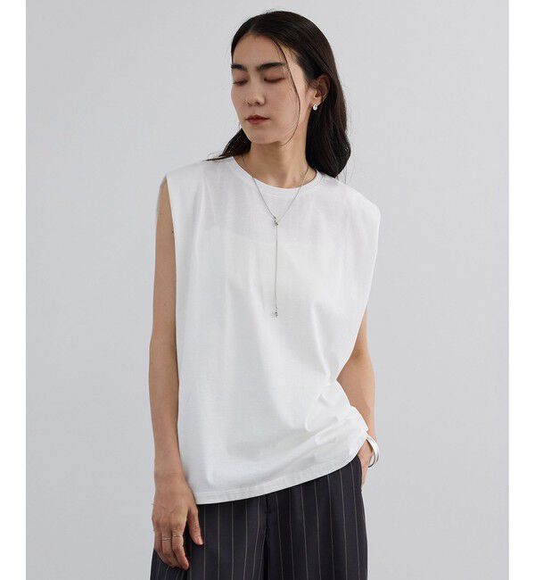 SALON adam et rope'「プリマベールショルダータックノースリーブプルオーバー / UVケア」|Tシャツ・カットソー|