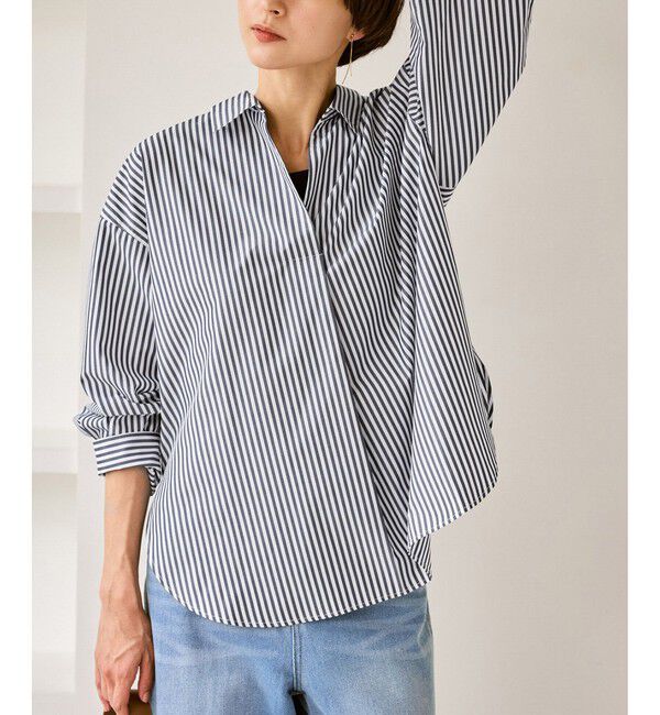 Rope&rsquo;Picnic「スキッパーシャツ/UVカット・イージーケア」|シャツ・ブラウス|ネイビー(40)