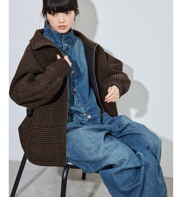 ADAM ET ROPE'「【定番】ヘリンボンツイードボンディングコーディガン」|その他|
