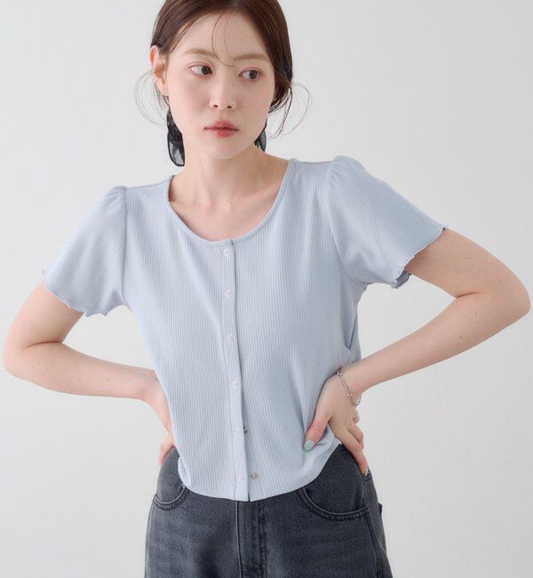  「【無地＆ドット】ドット針抜きカーディガン」|カーディガン|