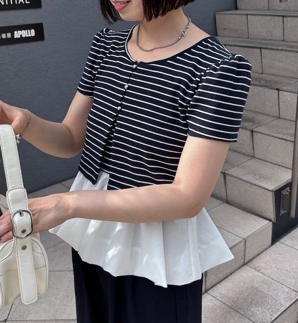  「【マルチウェイ】ホルターバルーンカーデSET」|Tシャツ・カットソー|ネイビー