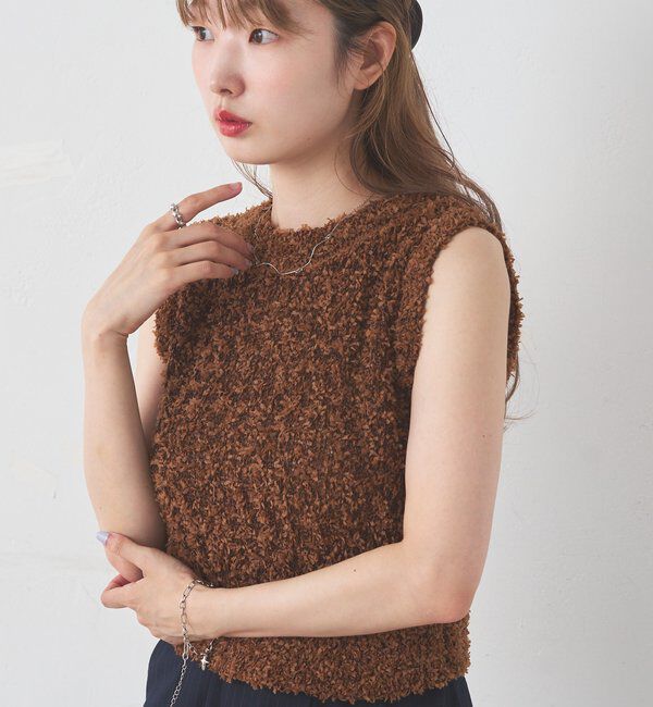  「【前後2WAY/4色展開】リボンヤーンタンク」|キャミソール|