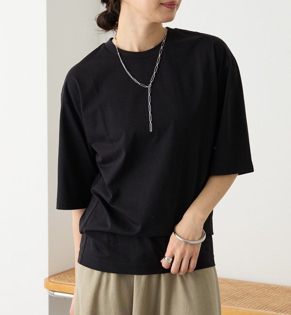  「【接触冷感/UVカット】ゴブソデクルーネックTee」|Tシャツ・カットソー|