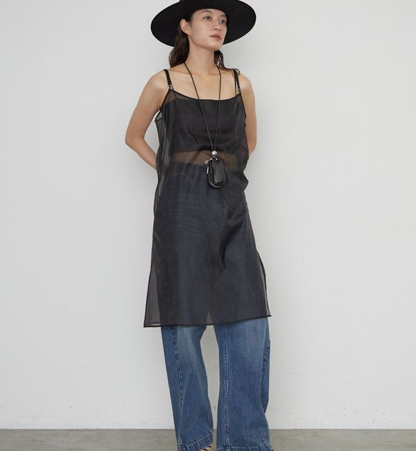  「【earthy_/アーシー】シアーキャミワンピース」|ワンピース|