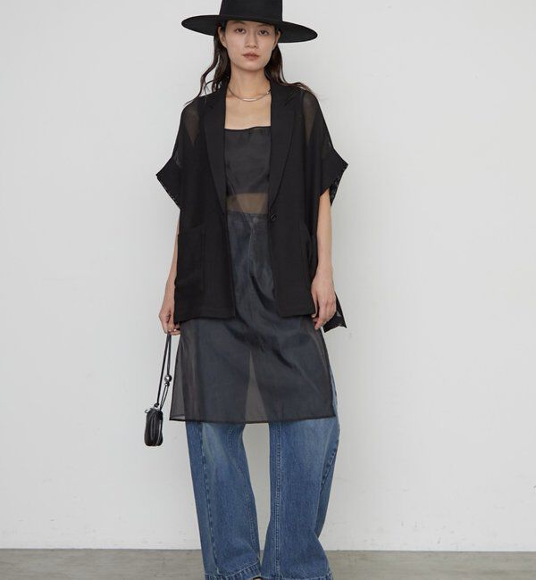  「【earthy_/アーシー】シアーキャミワンピース」|ワンピース|