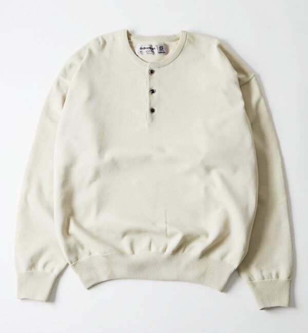  「【Sourcream】ウエスタンボタンヘンリーネックニット」|ニット・セーター|アイボリー