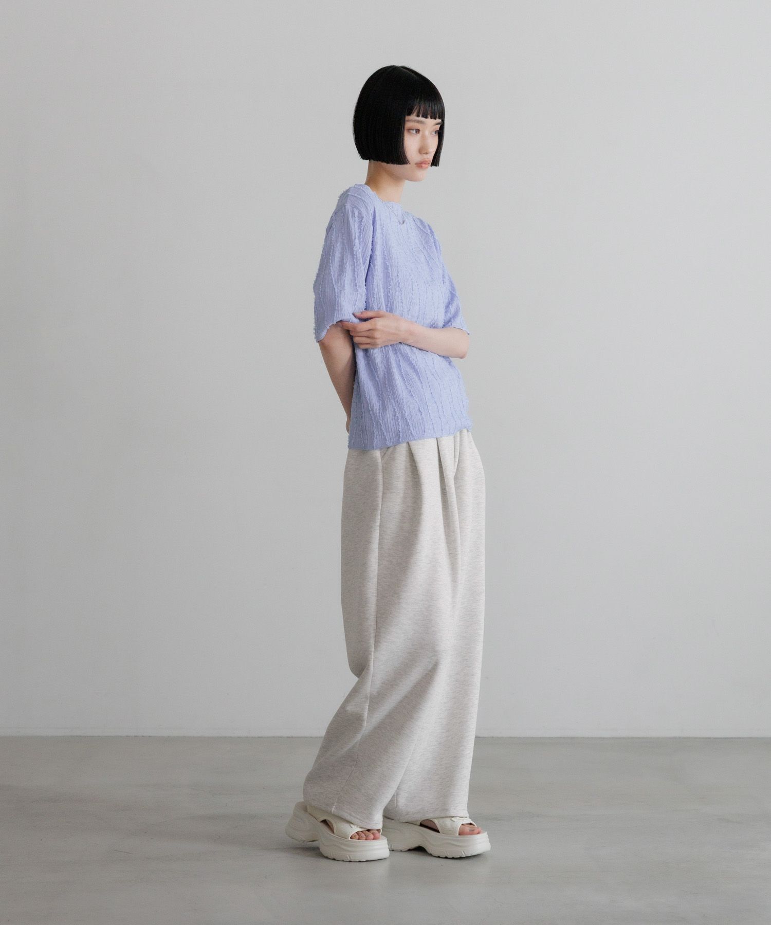 LOWRYS FARM「ジャガードフリンジ５Ｓ」|Tシャツ・カットソー|