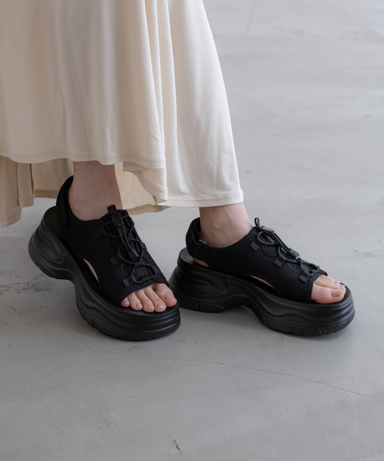 LOWRYS FARM「カンドウフィットスポーツサンダル」|その他|BLK