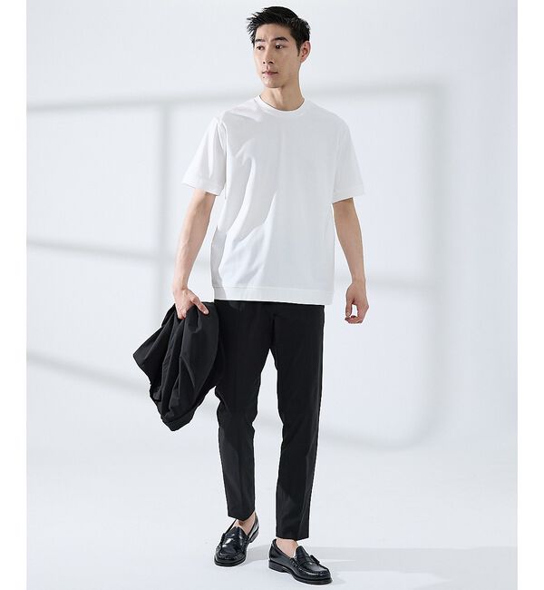 ABAHOUSE「【SMART CLOSET】シルケット天竺　ワイドリブ Tシャツ / 接触冷感」|Tシャツ・カットソー|