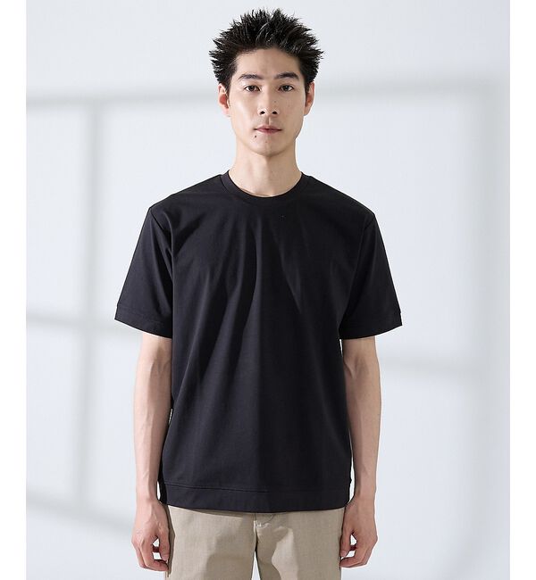ABAHOUSE「【SMART CLOSET】シルケット天竺　ワイドリブ Tシャツ / 接触冷感」|Tシャツ・カットソー|
