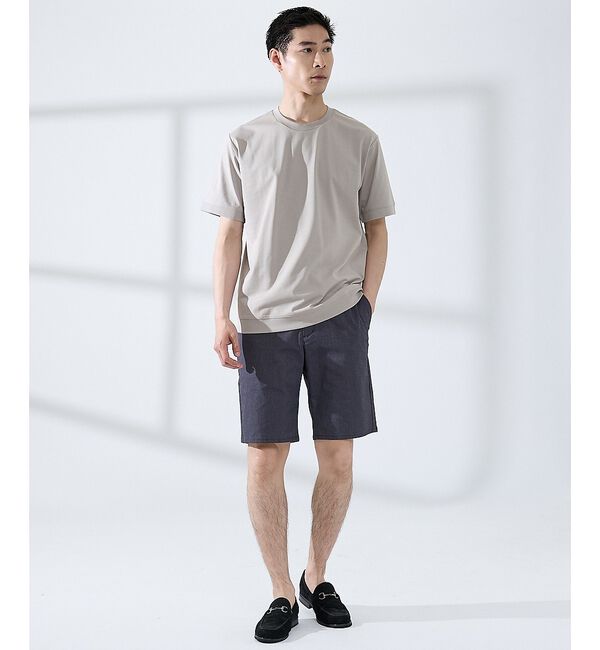 ABAHOUSE「【SMART CLOSET】シルケット天竺　ワイドリブ Tシャツ / 接触冷感」|Tシャツ・カットソー|