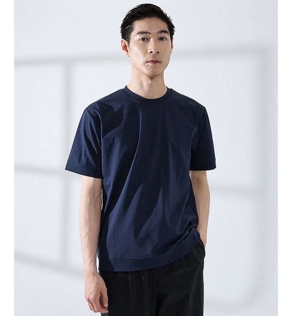 ABAHOUSE「【SMART CLOSET】シルケット天竺　ワイドリブ Tシャツ / 接触冷感」|Tシャツ・カットソー|