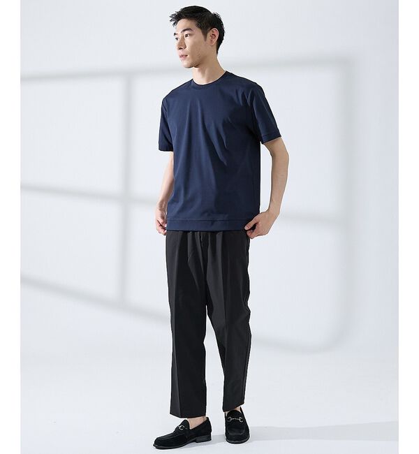 ABAHOUSE「【SMART CLOSET】シルケット天竺　ワイドリブ Tシャツ / 接触冷感」|Tシャツ・カットソー|
