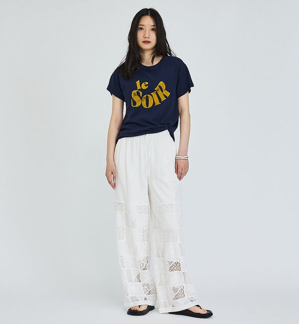 abahouse mavie「【セットアップ対応】刺繍レースワイドパンツ」|その他|