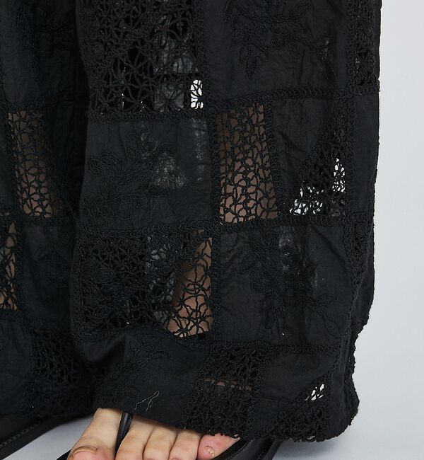 abahouse mavie「【セットアップ対応】刺繍レースワイドパンツ」|その他|