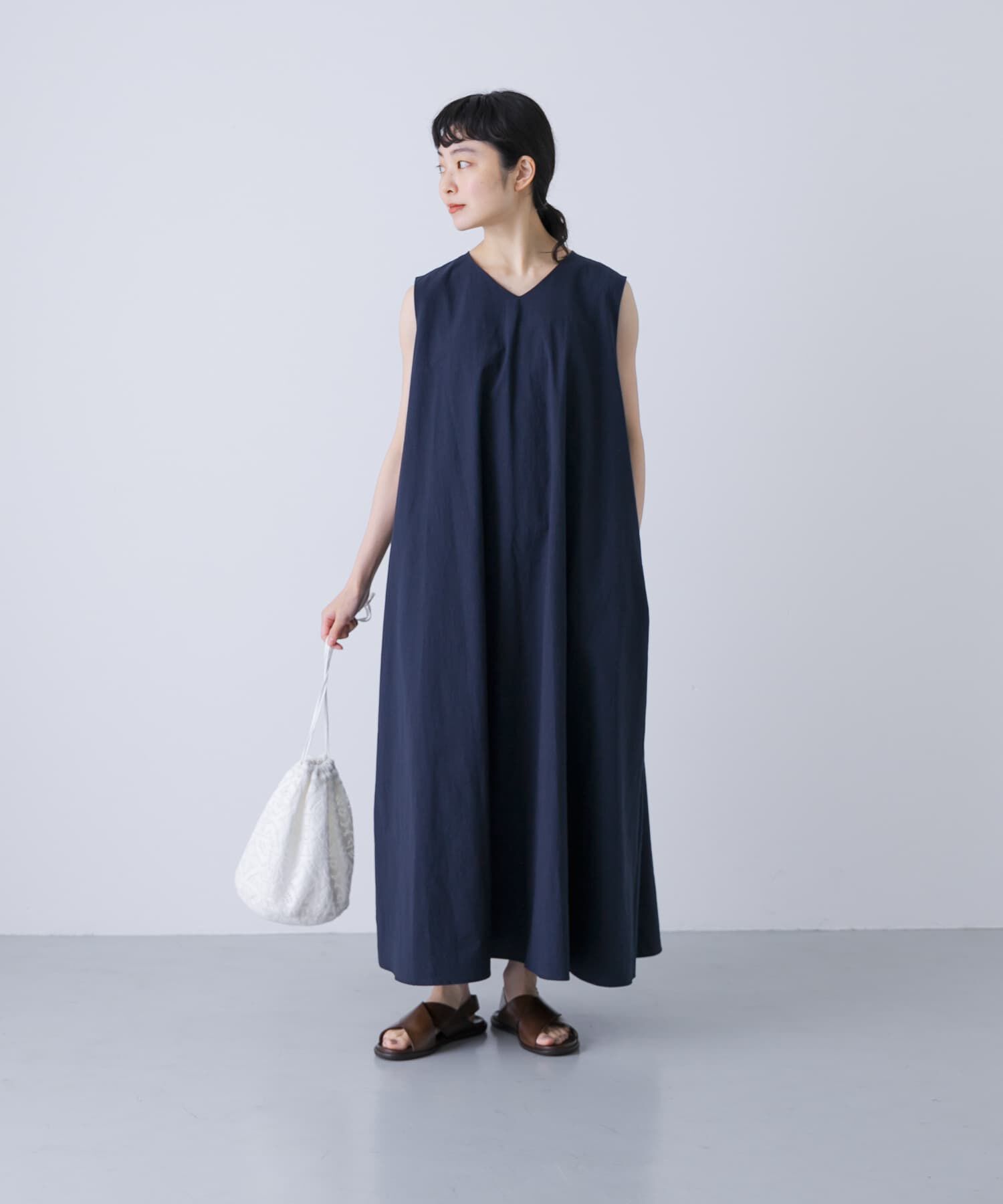 かぐれ「コットンAラインノースリワンピース」|ワンピース|