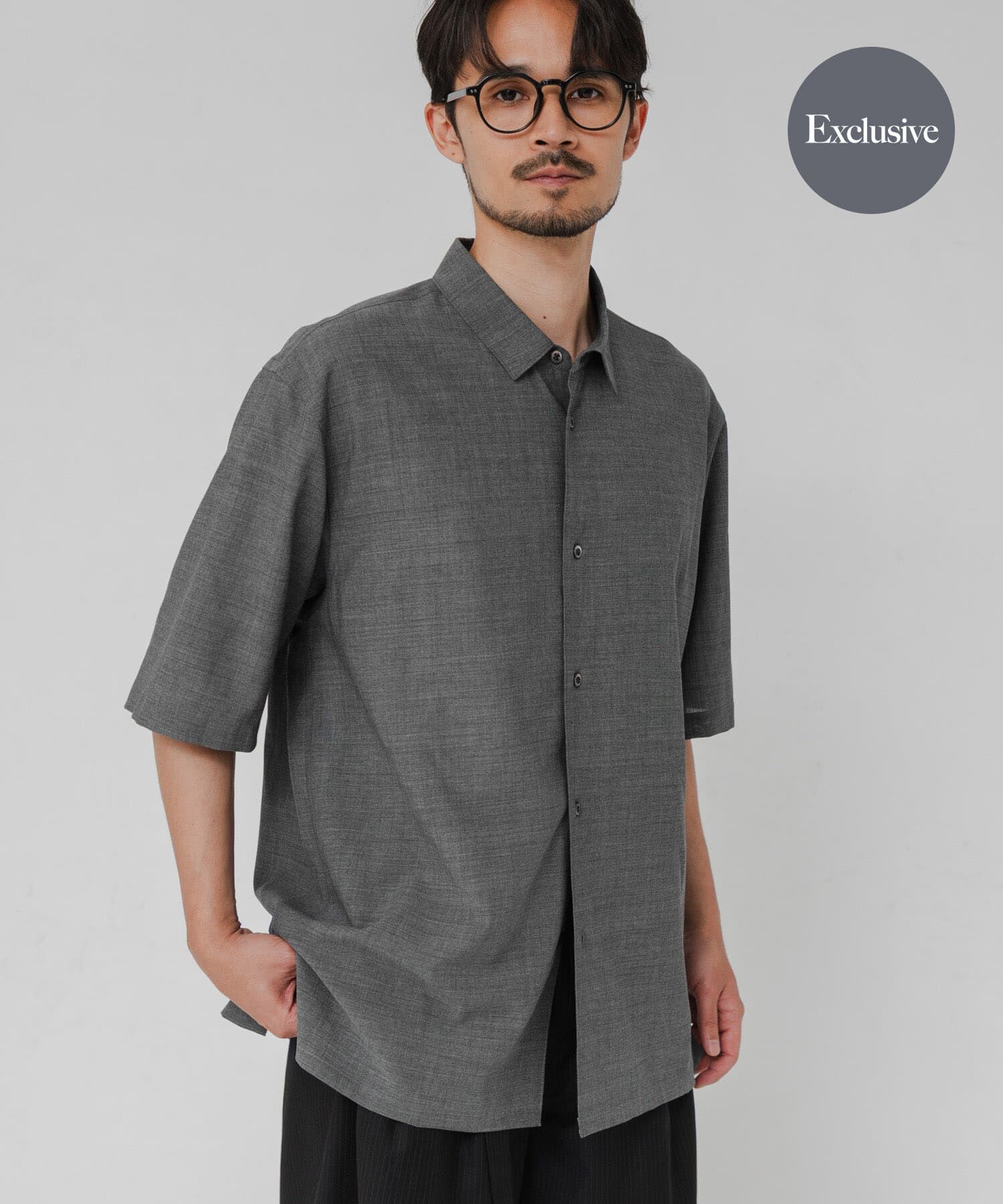 URBAN RESEARCH「『別注』ATON&times;URBAN RESEARCH　WOOL GAUZE SHORT-SLEEVE SHIRTS」|シャツ・ブラウス|グレー