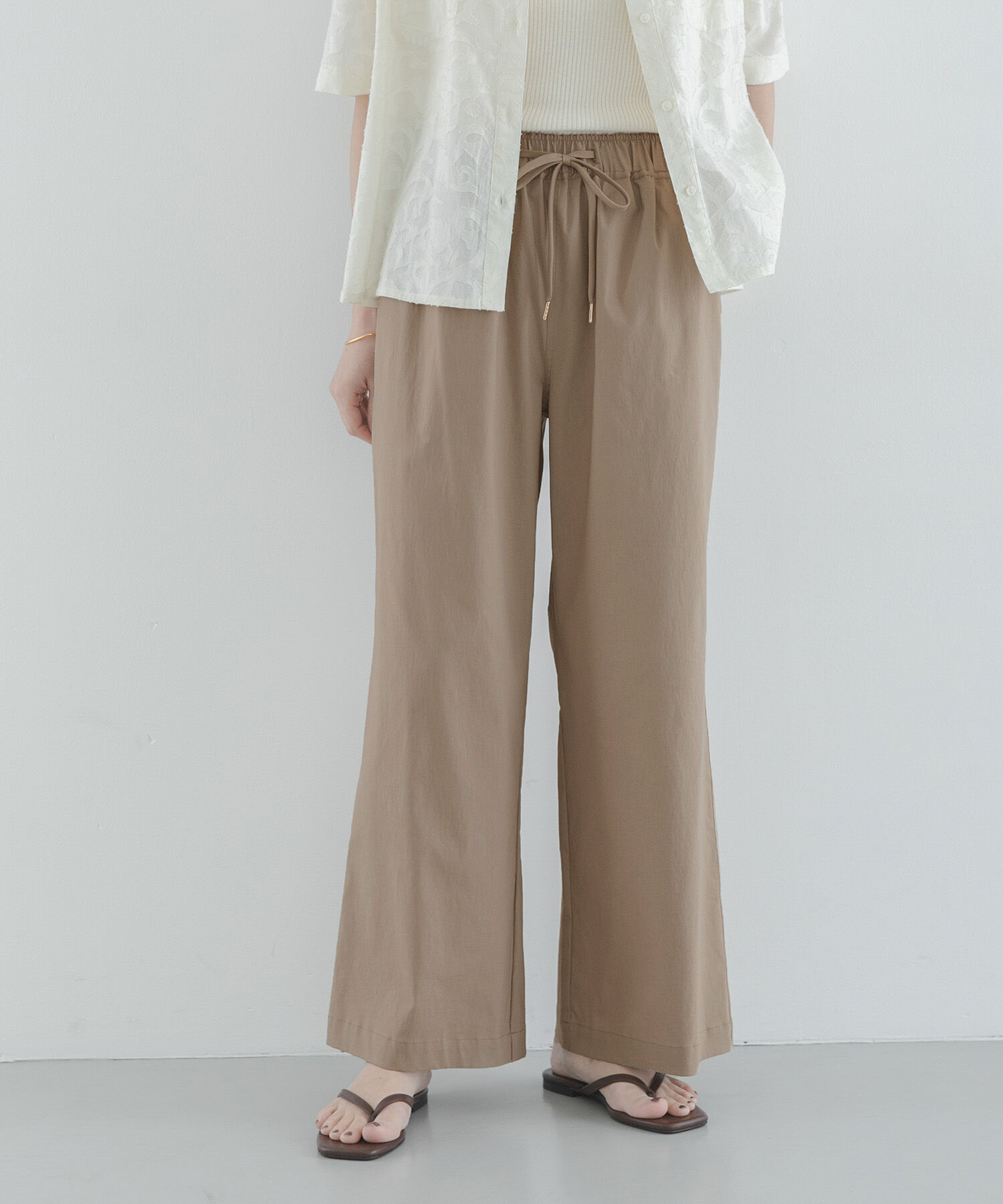 Sonny Label 「ハイスペイージーセミワイドパンツ」|その他|ベージュ