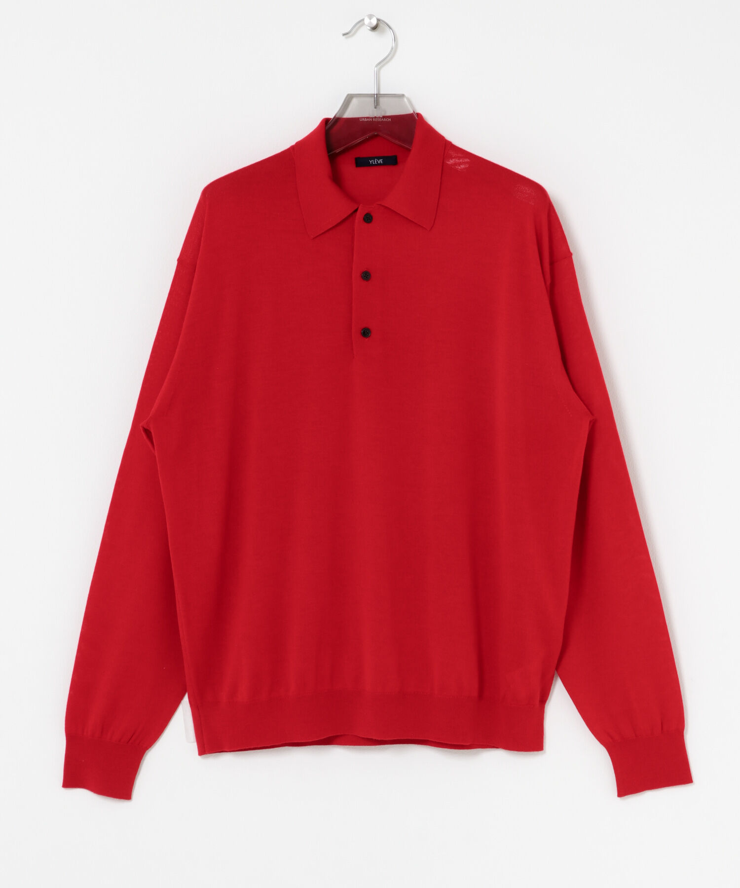 URBAN RESEARCH「YLEVE　W/S CASHMERE  KNIT POLO」|ニット・セーター|レッド