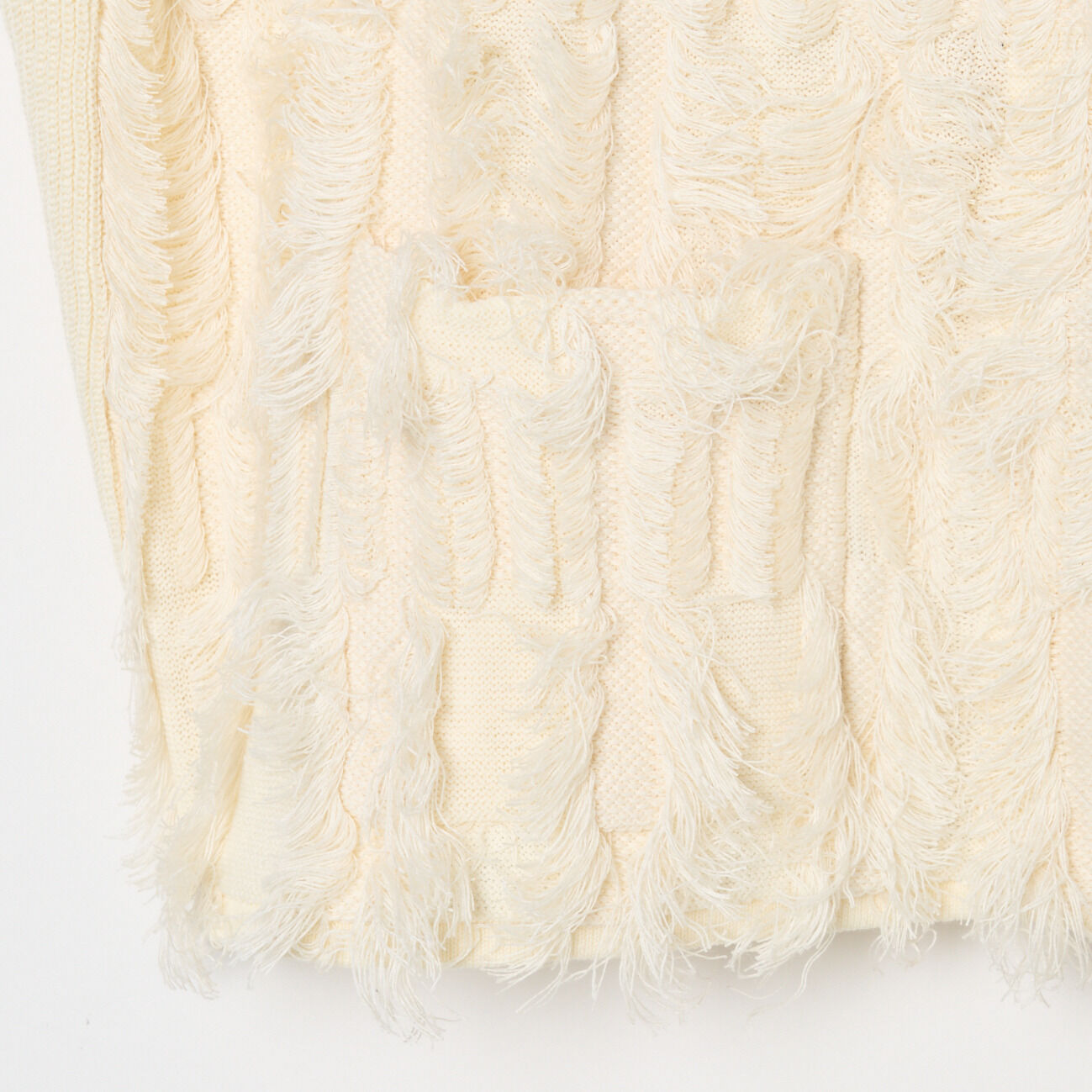  「three dots BRIGHT COTTON FRINGE JACKET」|ニット・セーター|