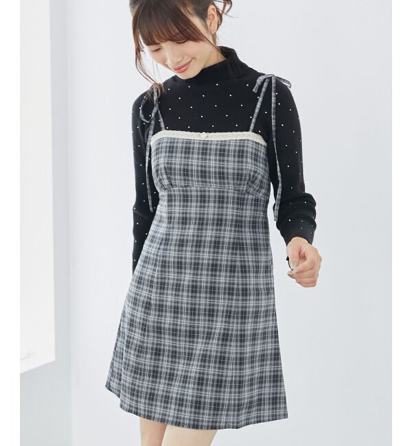 MAJESTICLEGON「ローズモチーフミニキャミワンピース」|ワンピース|