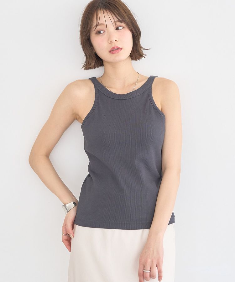earth music&ecology「アメスリテレコタンクトップ」|インナー|Charcoal Gray
