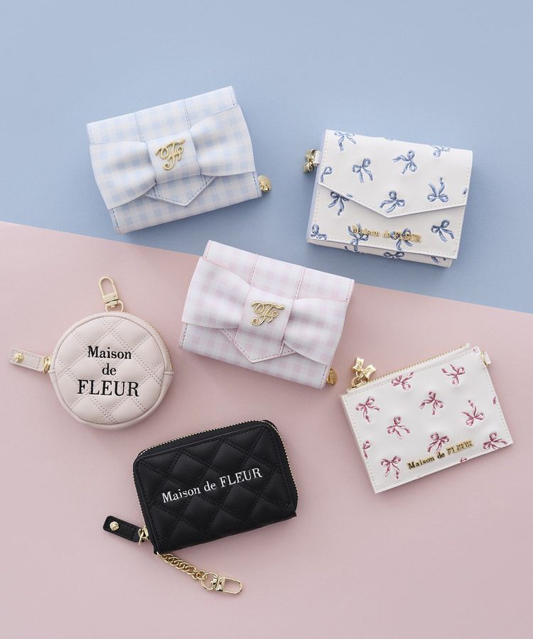 Maison de FLEUR「スクエアキルティングコインケース」|ポーチ|