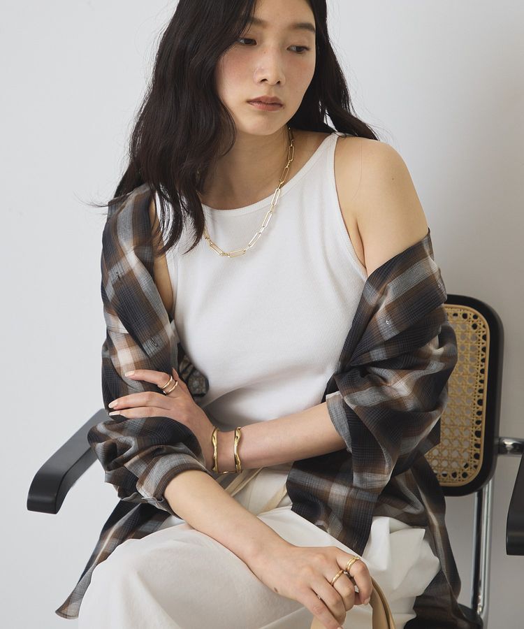 AMERICAN HOLIC「【抗菌防臭・UVカット】アメスリリブタンクトップ」|Tシャツ・カットソー|Off White