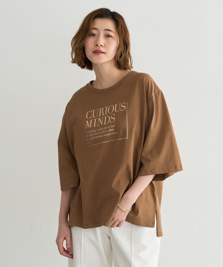 Editt by YECCA VECCA「【UVカット】ワイドスリーブ箔プリントTee」|Tシャツ・カットソー|