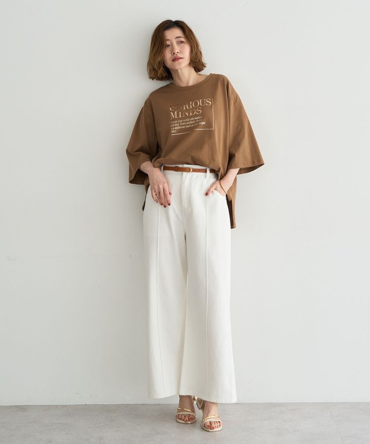 Editt by YECCA VECCA「【UVカット】ワイドスリーブ箔プリントTee」|Tシャツ・カットソー|