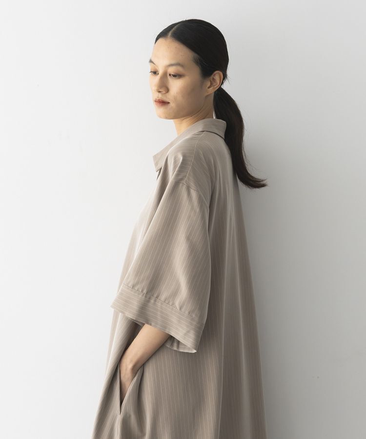GARAGE OF GOOD CLOTHING「ストライプアシンメトリー７分袖ワンピース」|ワンピース|