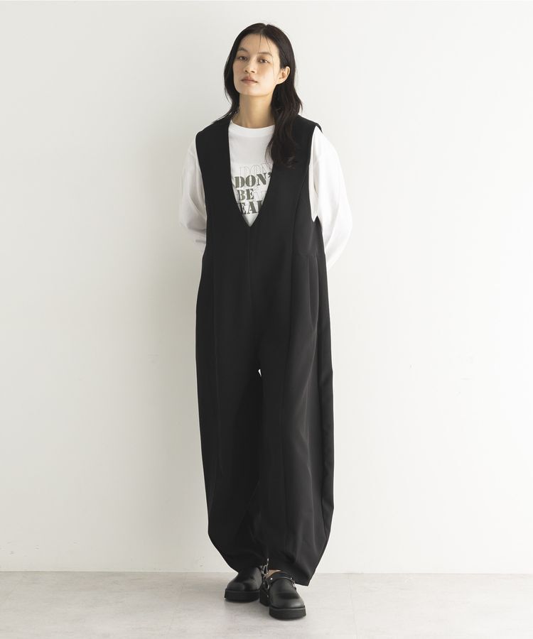 GARAGE OF GOOD CLOTHING「Vネックバレルオールインワン」|オールインワン|Black