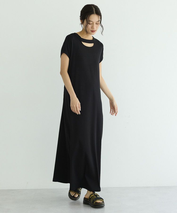 GARAGE OF GOOD CLOTHING「【日本製】ネックスラッシュ2wayカットドレス」|ワンピース|Black