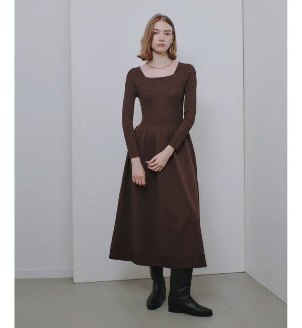 allureville「ウエストマークコクーンニットワンピース」|ワンピース|