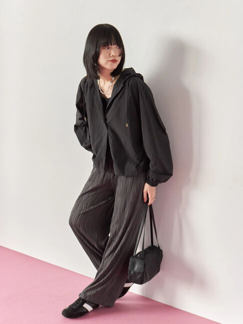 Samansa Mos2 blue「ウェーブカットパンツ」|その他|チャコールグレー