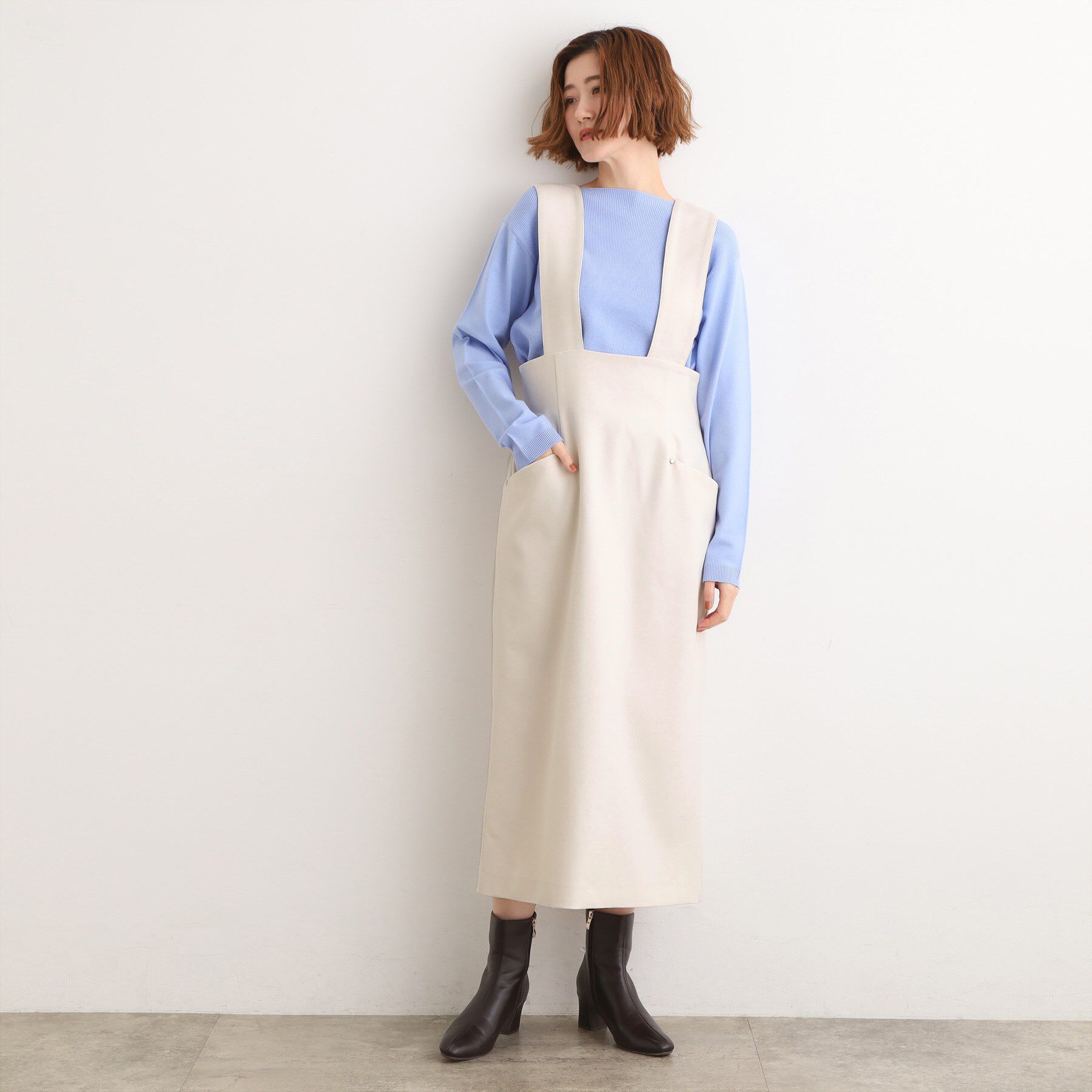 grove「【ウエストゴム】美シルエットなハイウエストサス付きスカート」|スカート|