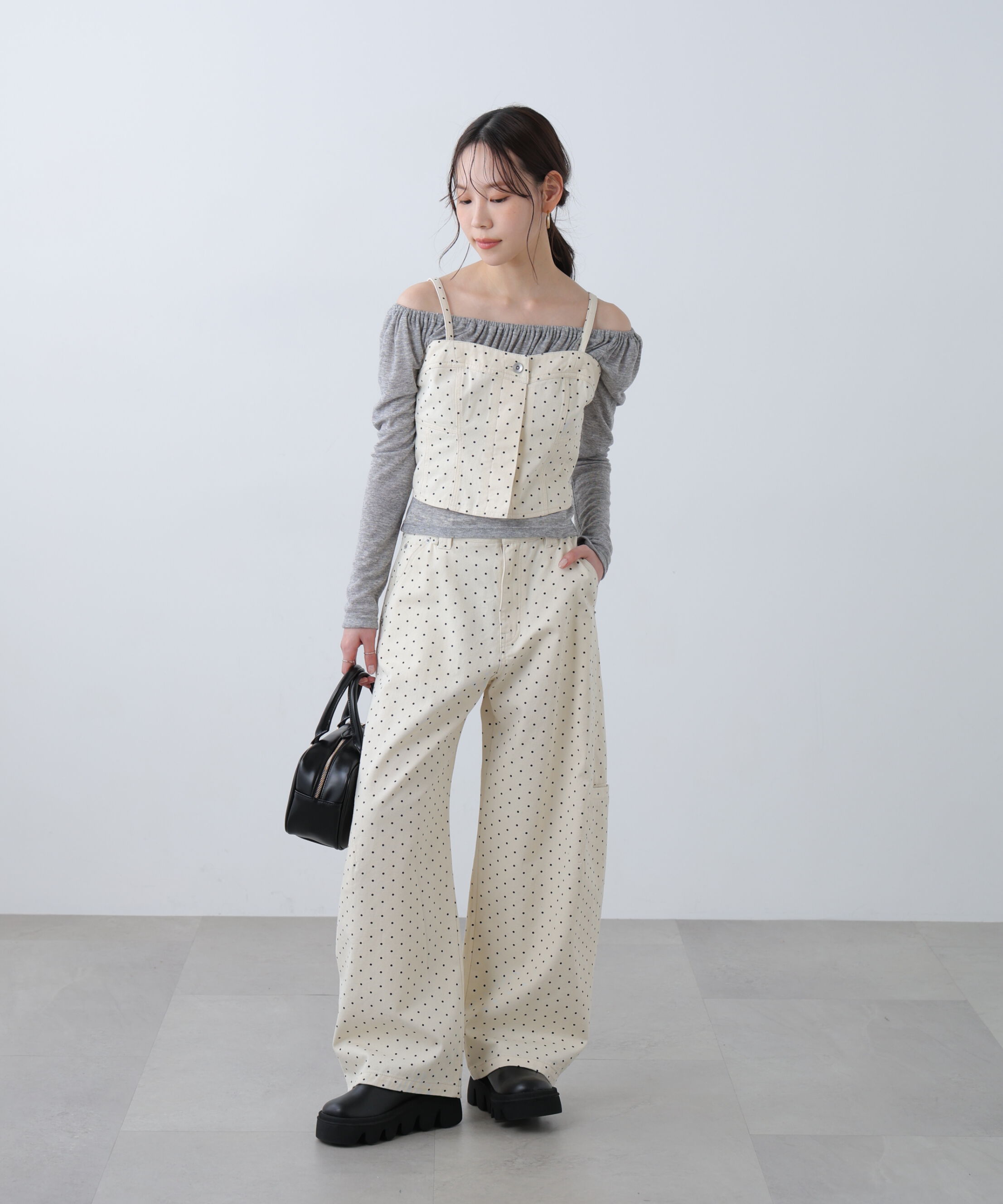  「オフショルシアーギャザーカットソー」|Tシャツ・カットソー|
