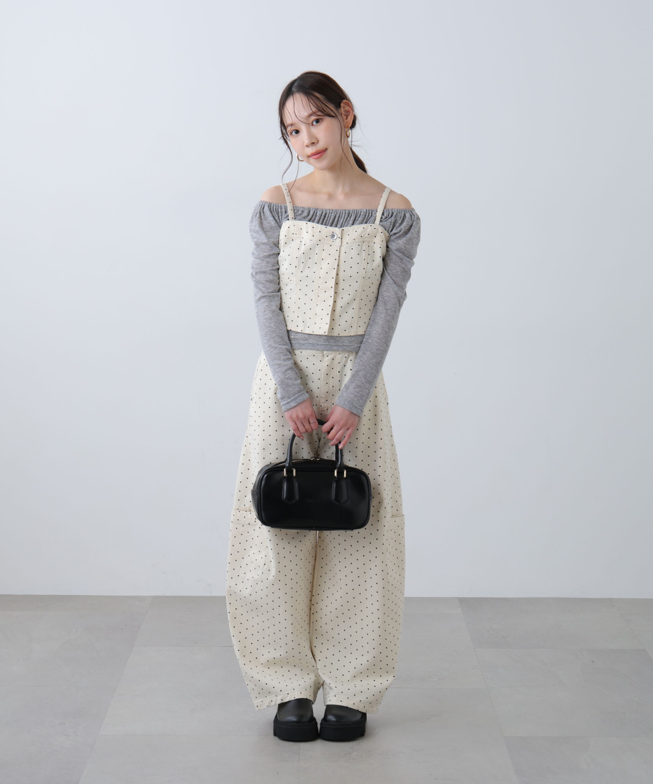  「オフショルシアーギャザーカットソー」|Tシャツ・カットソー|