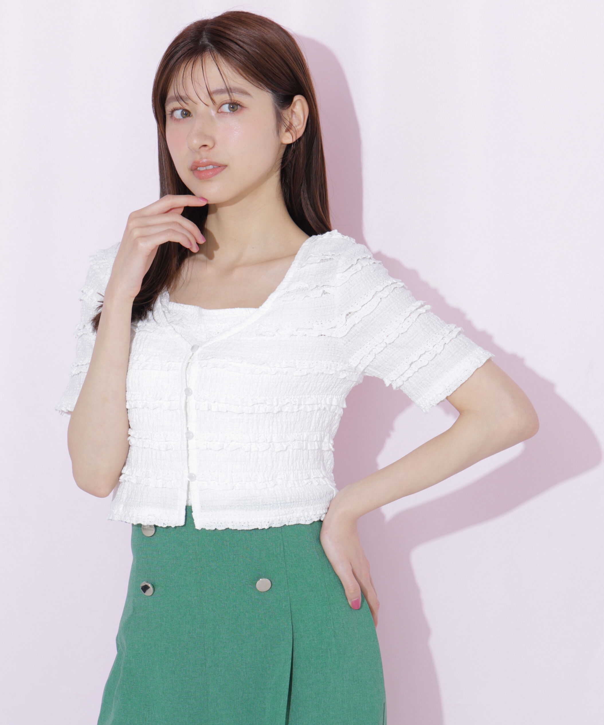  「フリルカットソーアンサンブル」|Tシャツ・カットソー|