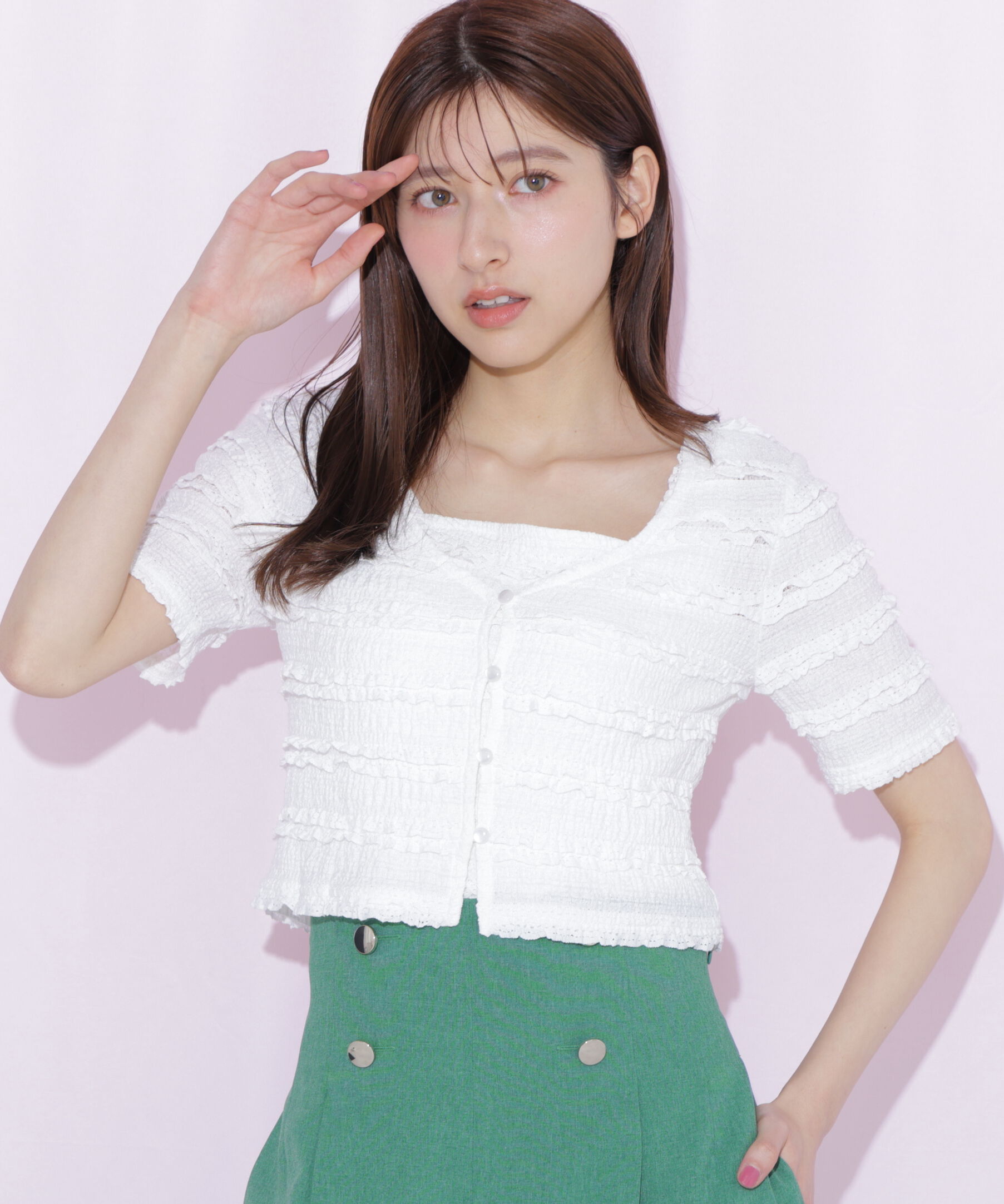  「フリルカットソーアンサンブル」|Tシャツ・カットソー|