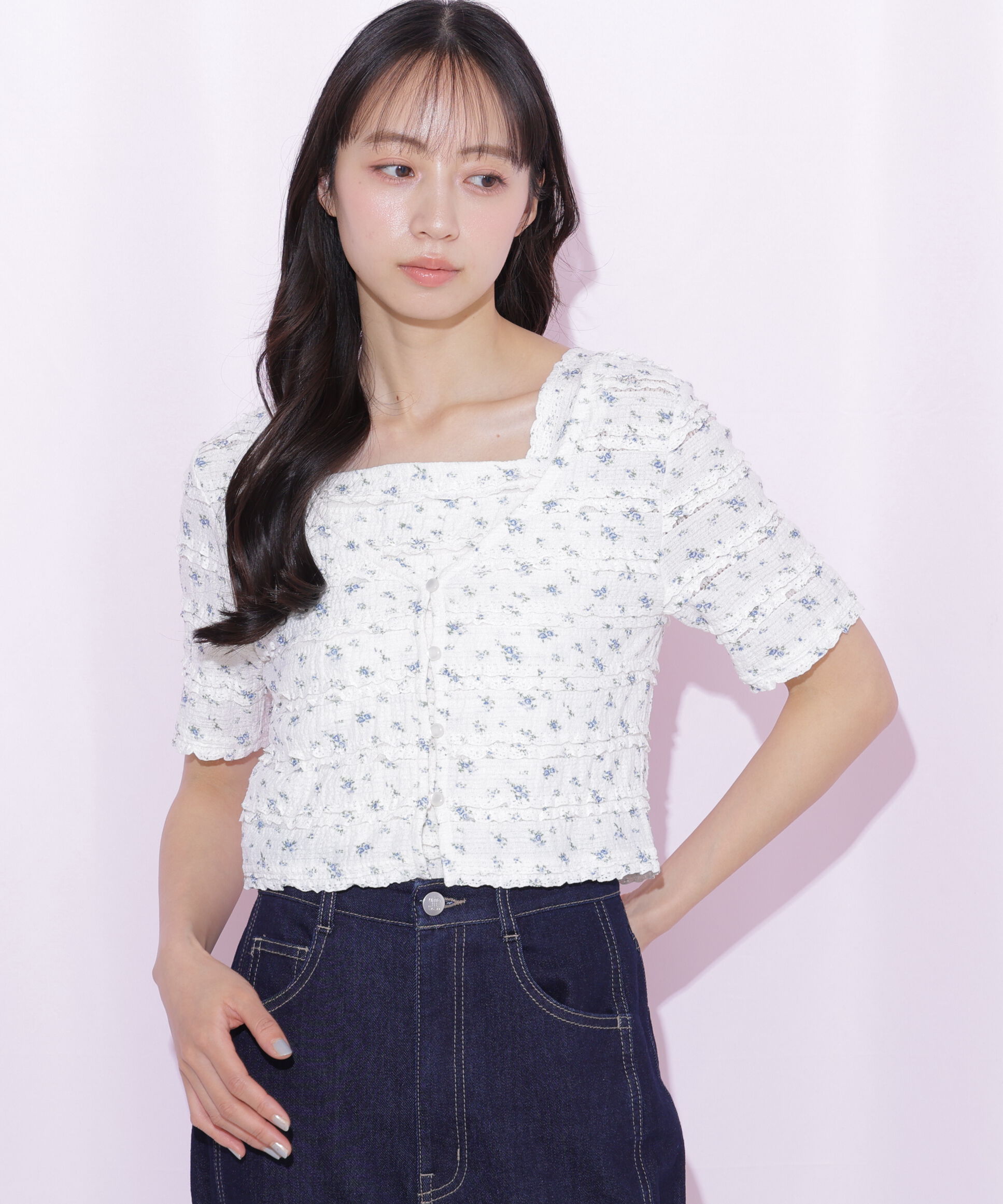  「フリルカットソーアンサンブル」|Tシャツ・カットソー|