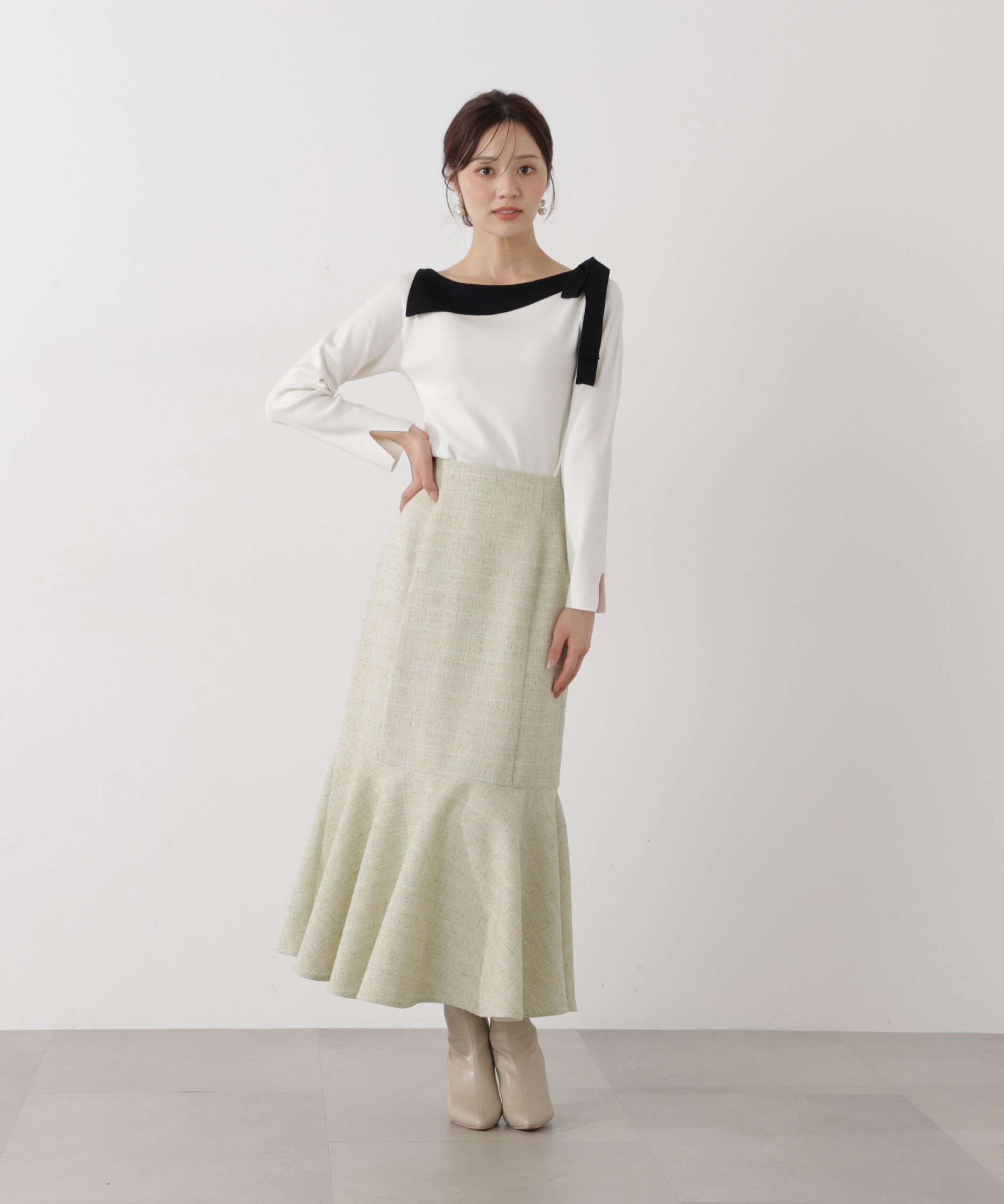 PROPORTION BODY DRESSING「スプリングツイードマーメイドスカート」|スカート|
