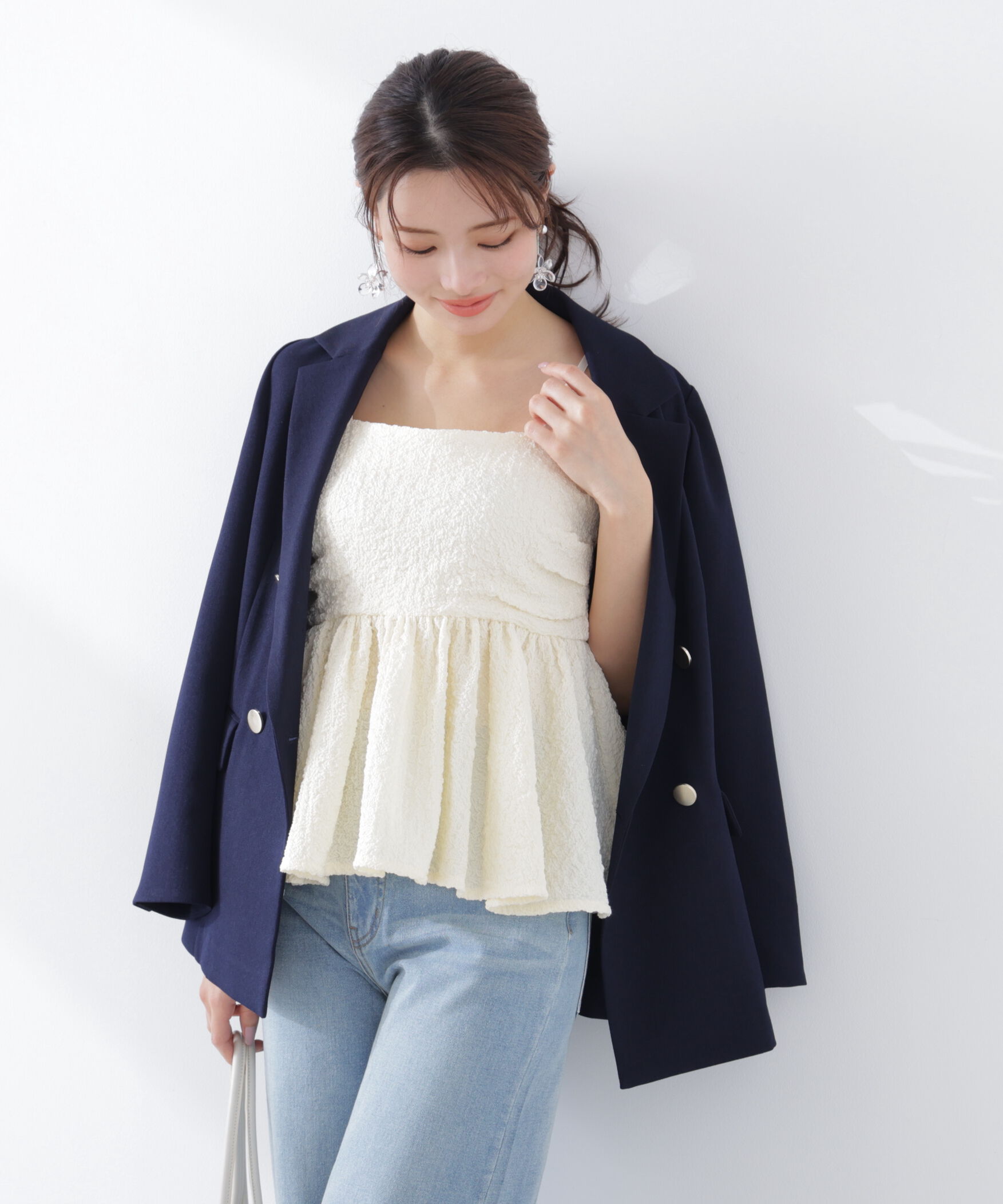PROPORTION BODY DRESSING「〈a/mie〉膨れジャガードビスチェ　26SS」|シャツ・ブラウス|