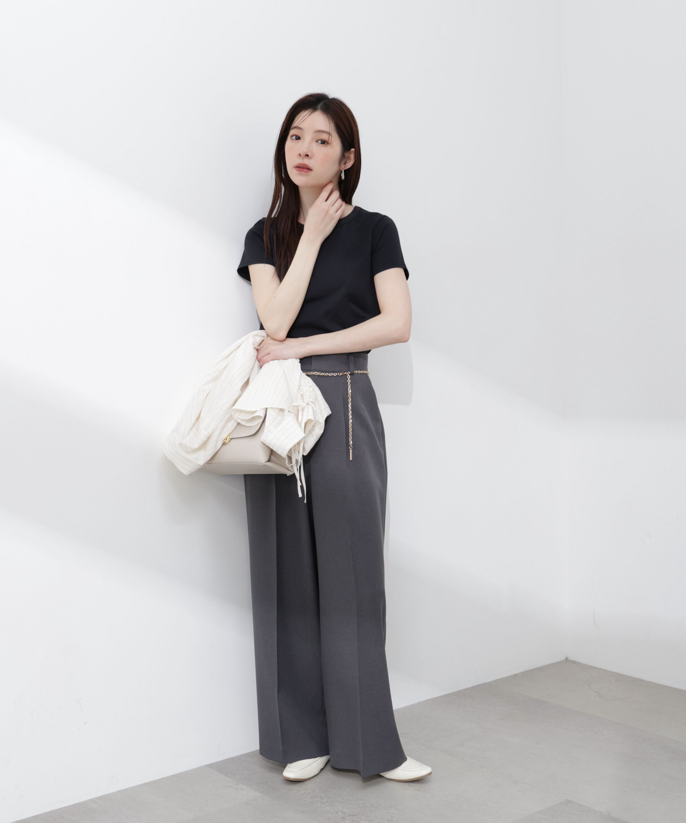 PROPORTION BODY DRESSING「〈a/mie〉オーガニック接触冷感チャーム付きTシャツ 26SS」|Tシャツ・カットソー|