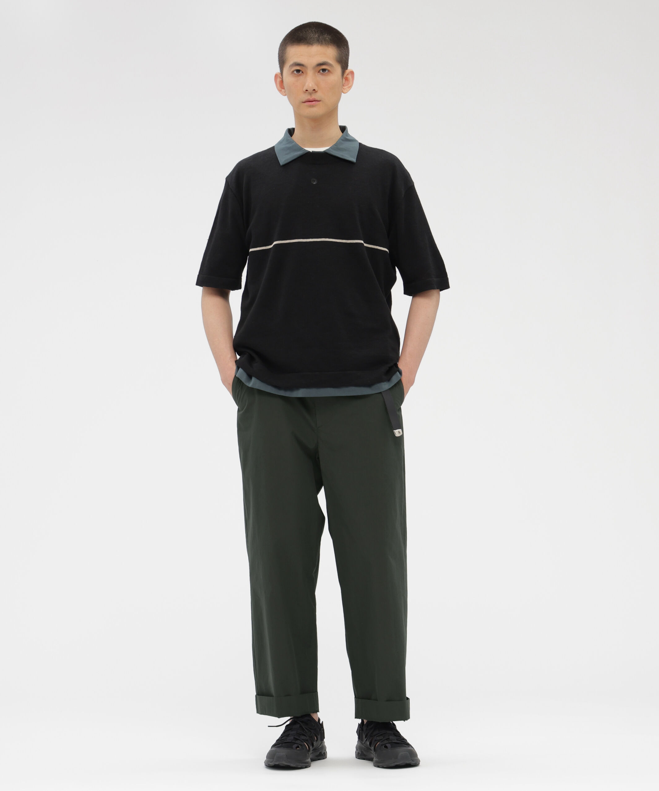 MARGARET HOWELL「HIGHDENSE COTTON PLAINWEAVE TROUSERS」|その他|DARK GREEN3