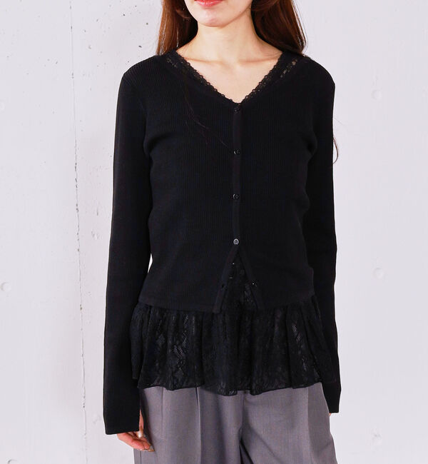 archives「レイヤードレースＴＯＰＳ&times;ニットカーディガンＳＥＴ」|カーディガン|