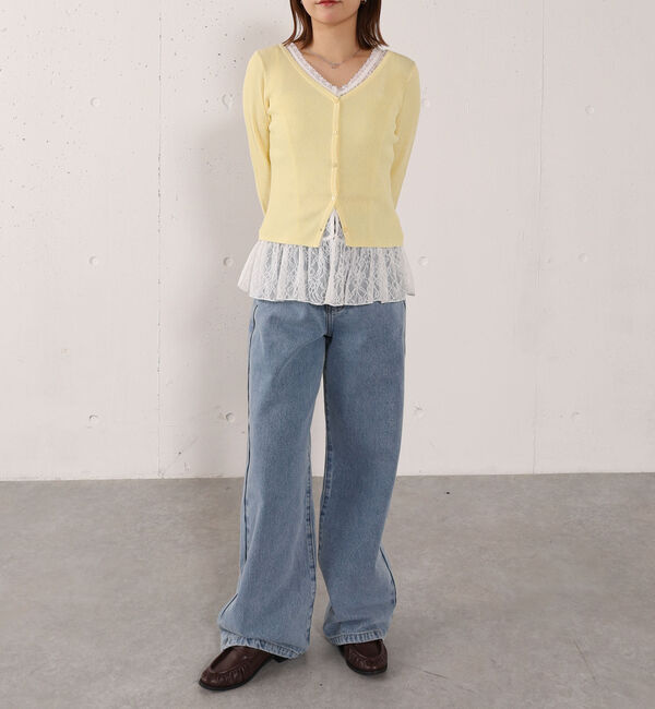 archives「レイヤードレースＴＯＰＳ&times;ニットカーディガンＳＥＴ」|カーディガン|