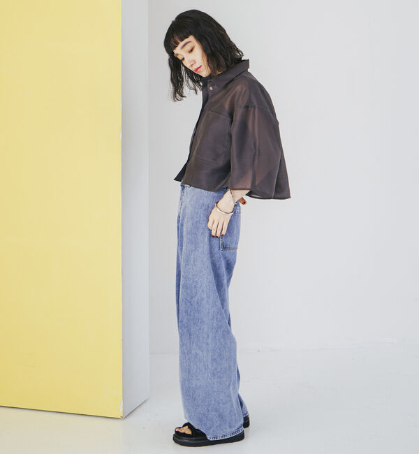 Doux archives「オーガンジークロップドシャツ」|シャツ・ブラウス|