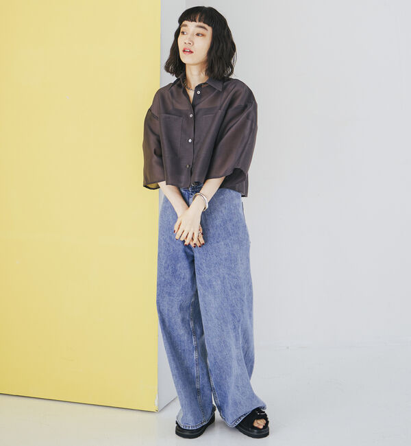 Doux archives「オーガンジークロップドシャツ」|シャツ・ブラウス|
